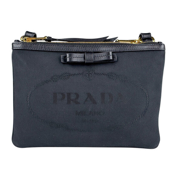 PRADA Black Leather Shoulder Bag - Picture 1 of 5